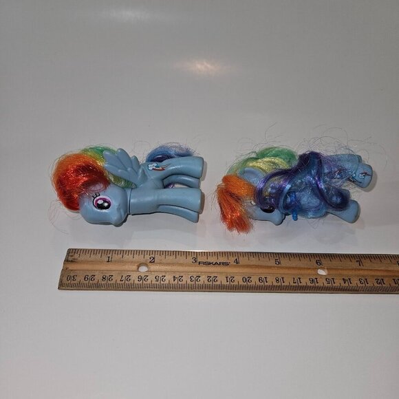 2 Hasbro MLP My Little Pony 3" Rainbow Dash Toy Lot Brushable Tail READ - Picture 11 of 12
